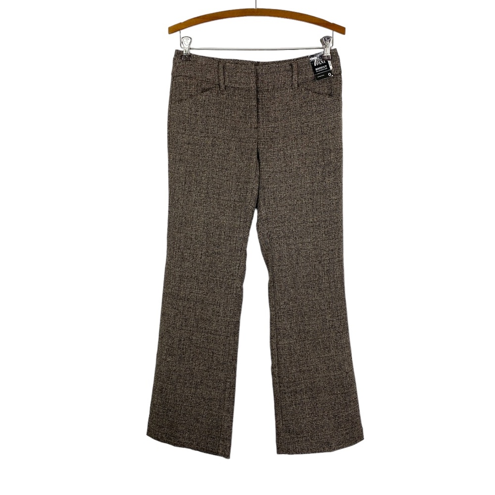 NWT 7th Ave NY&Co Bootcut Suit Pants Black Brown Sz. 0P